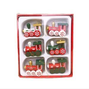 Wood Toy Train Ornaments